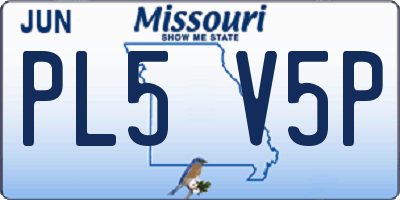 MO license plate PL5V5P