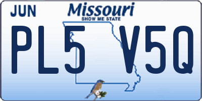 MO license plate PL5V5Q