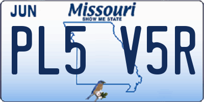 MO license plate PL5V5R