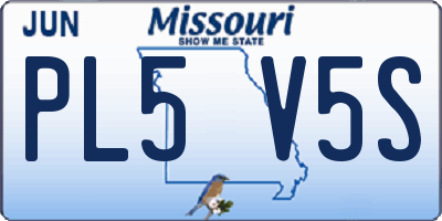 MO license plate PL5V5S