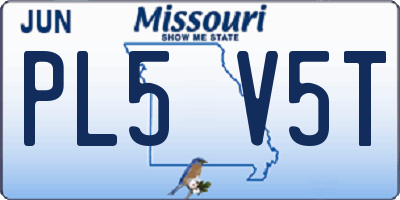 MO license plate PL5V5T