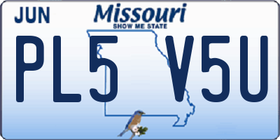 MO license plate PL5V5U