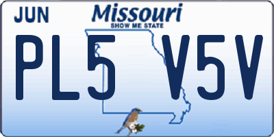 MO license plate PL5V5V