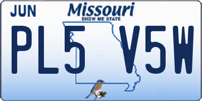 MO license plate PL5V5W