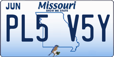 MO license plate PL5V5Y