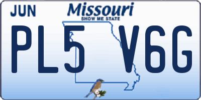 MO license plate PL5V6G
