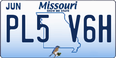 MO license plate PL5V6H