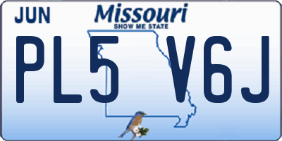 MO license plate PL5V6J