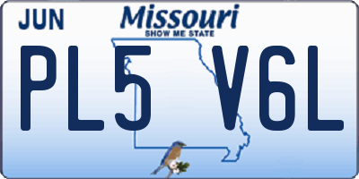 MO license plate PL5V6L