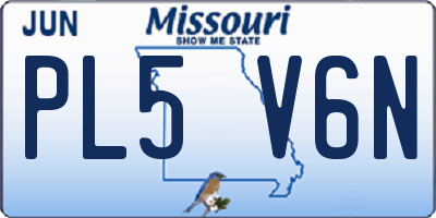 MO license plate PL5V6N