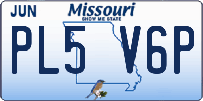 MO license plate PL5V6P