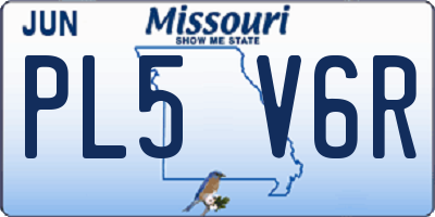 MO license plate PL5V6R