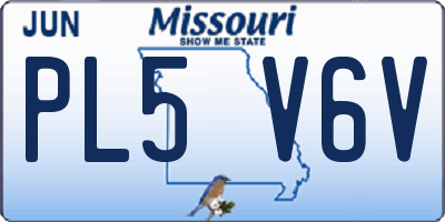 MO license plate PL5V6V