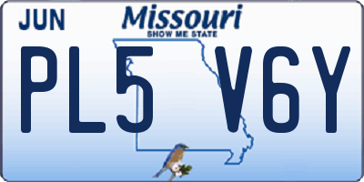MO license plate PL5V6Y