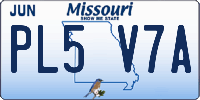 MO license plate PL5V7A