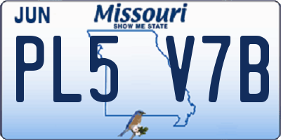 MO license plate PL5V7B