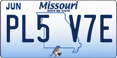 MO license plate PL5V7E