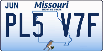 MO license plate PL5V7F