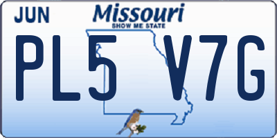 MO license plate PL5V7G