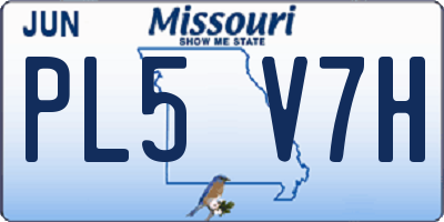 MO license plate PL5V7H