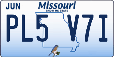 MO license plate PL5V7I