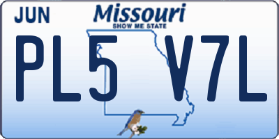 MO license plate PL5V7L