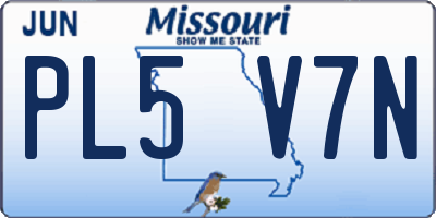 MO license plate PL5V7N