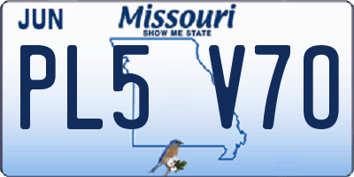 MO license plate PL5V7O