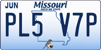 MO license plate PL5V7P