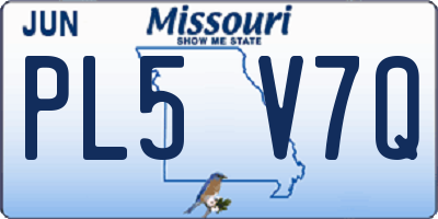 MO license plate PL5V7Q