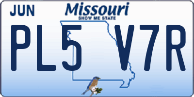 MO license plate PL5V7R