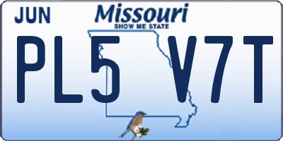 MO license plate PL5V7T