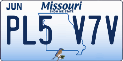 MO license plate PL5V7V