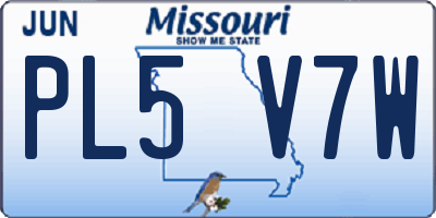 MO license plate PL5V7W