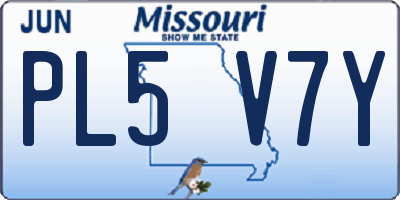 MO license plate PL5V7Y