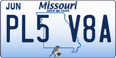 MO license plate PL5V8A
