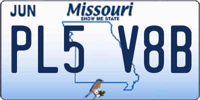 MO license plate PL5V8B