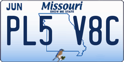 MO license plate PL5V8C