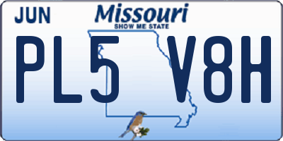MO license plate PL5V8H