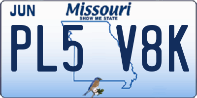 MO license plate PL5V8K