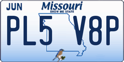 MO license plate PL5V8P