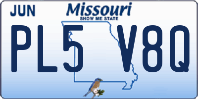 MO license plate PL5V8Q