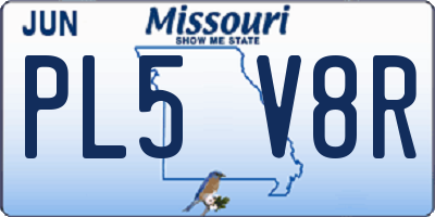 MO license plate PL5V8R