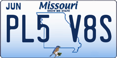 MO license plate PL5V8S