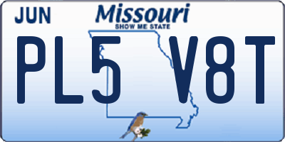 MO license plate PL5V8T