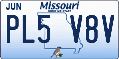 MO license plate PL5V8V