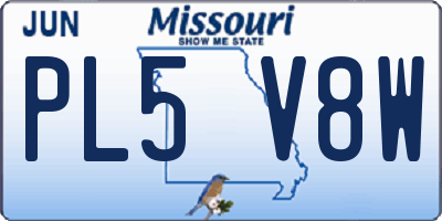 MO license plate PL5V8W