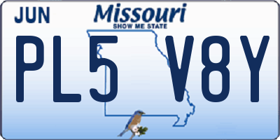 MO license plate PL5V8Y