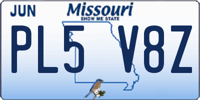 MO license plate PL5V8Z
