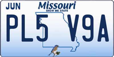 MO license plate PL5V9A